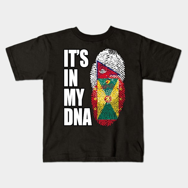 Grenadian And Nepalese Mix DNA Flag Heritage Kids T-Shirt by Just Rep It!!